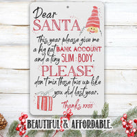 Dear Santa - Metal Sign