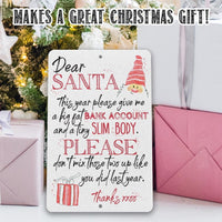 Dear Santa - Metal Sign