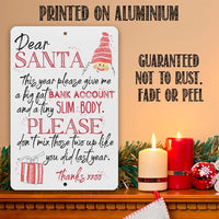 Dear Santa - Metal Sign