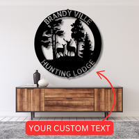 Deer Forest Text Personalized Gifts - Custom Metal Sign, Anniversary/Wedding/Housewarming Gift