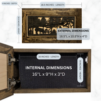 Hidden Gun Safe - Deer Scene Wall Gun Cabinet - Hidden Wall Storage - Wood Gun Cabinet - Handcrafted Gun Concealment Furniture - Hidden Gun Storage by Bellewood Designs