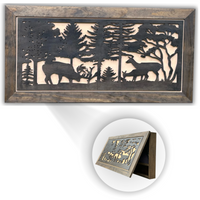 Large Hidden Gun Storage Cabinet Deer Scene Wall Decor - Deer In The Woods Concealed Gun Cabinet