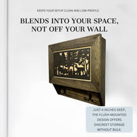 Deer Scene Wall Mounted Gun Cabinet Coat Rack – Secure & Stylish Wall Decor Hidden Firearm Concealment Furniture Key Hanger Deer Hunter Gift