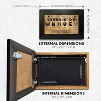 Hidden Gun Cabinet Put On The Full Armor Of God, Secure Concealed Ephesians 6:10 Gun Safe by Bellewood Designs