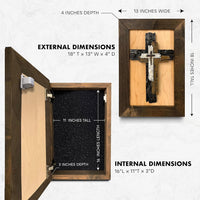 Three Layered Cross Decorative Wall-Mounted Secure Gun Cabinet
