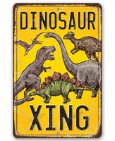 Dinosaur Crossing - Metal Sign