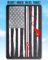 Distressed Flag Fishing - Metal Sign