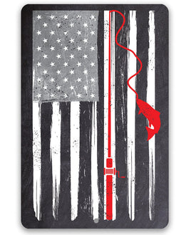 Distressed Flag Fishing - Metal Sign