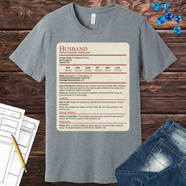DnD Husband Stat Block T-Shirt