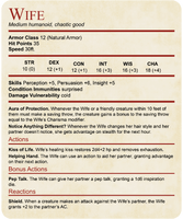 DnD Wife Stat Block T-Shirt