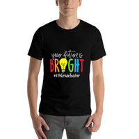 Your Future Is Bright 4th Grade Teacher Men Women Girls Kids  Heathered Texture T-Shirt