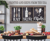 Eat Drink Cheers - Canvas