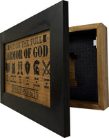 Hidden Gun Cabinet Put On The Full Armor Of God, Secure Concealed Ephesians 6:10 Gun Safe by Bellewood Designs