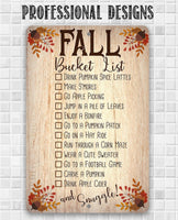 Fall Bucket List - Metal Sign
