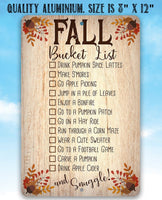 Fall Bucket List - Metal Sign