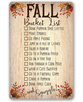 Fall Bucket List - Metal Sign