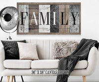 Family in Multi Pattern - Canvas