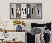 Family in Multi Pattern - Canvas