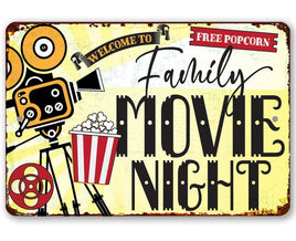 Family Movie Night - Metal Sign