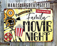 Family Movie Night - Metal Sign