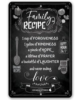 Family Recipe - Metal Sign