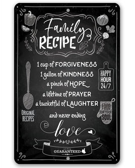 Family Recipe - Metal Sign