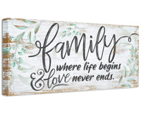 Family Where Life Begins - Canvas