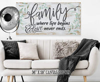 Family Where Life Begins - Canvas