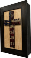 American Flag Cross Decorative Wall-Mounted Secure Gun Cabinet