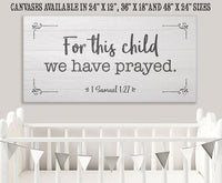For This Child We Have Prayed 2 - Canvas