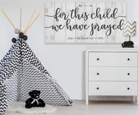 For This Child We Have Prayed - Canvas