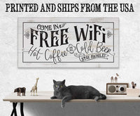 Free WiFi Hot Coffee & Cold Beer - Canvas