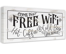 Free WiFi Hot Coffee & Cold Beer - Canvas