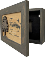 Decorative Secured Gun Storage Cabinet with Family Branches (Gray)