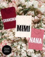 (Choose Your Grandma Name) - Floral Design - Unisex Tee
