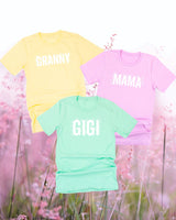(Choose Your Grandma Name) - Floral Design - Unisex Tee