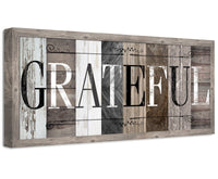 Grateful in Multi Pattern - Canvas