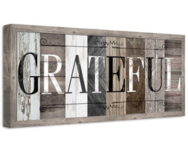 Grateful in Multi Pattern - Canvas