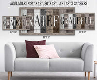 Grateful in Multi Pattern - Canvas