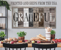 Grateful in Multi Pattern - Canvas