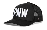 PNW Trucker Hat  |  Black PNW Snapback