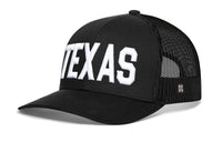 Texas Trucker Hat  |  Black TEXAS Snapback