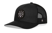 Wisconsin Trucker Hat  |  Black WIS X Snapback