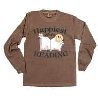 Happiest When Reading - Long Sleeve Comfort Colors Tee