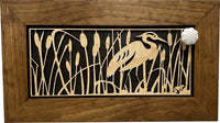 Decorative Gun Safe Heron in Cattails Wall-Mounted Gun Cabinet To Securely Store Your Gun In Plain Sight