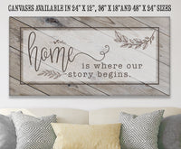 Home Is Where Our Story Begins - Canvas