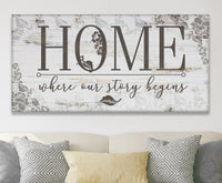 Home Where Our Story Begins - Canvas