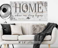 Home Where Our Story Begins - Canvas