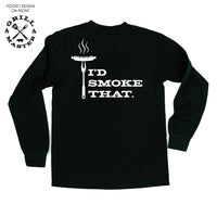 Grill Master - I'd Smoke That. (pf&b) - Long Sleeve Comfort Colors Tee