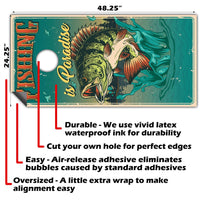 Bass Fishing - Cornhole Board Wrap - Set of 2